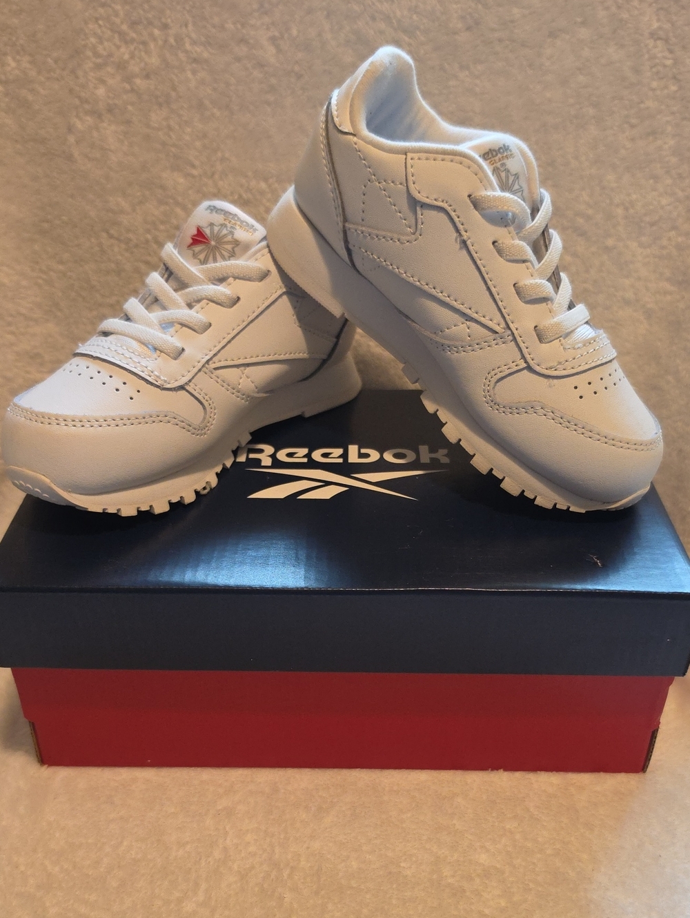 Reebok Classic Kids White Low-Top Leather Sneakers
